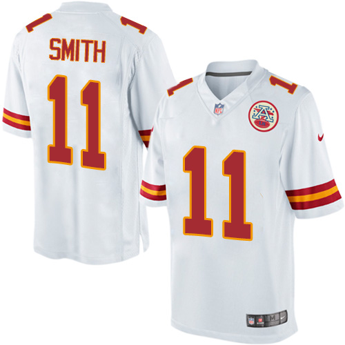 Men's Limited Alex Smith Nike Jersey White Road - #11 NFL Kansas City Chiefs